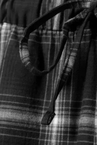 Lässige Flanell-Pyjama-Hose – kariert, schwarz