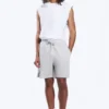 Lässige Frottee-Shorts – Hellstaubgrau Lässige Frottee-Shorts – Hellstaubgrau