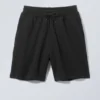 Lässige Frottee-Shorts – Schwarz Lässige Frottee-Shorts – Schwarz