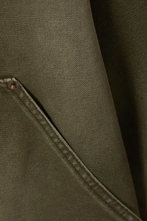 Lässige, gewaschene Utility-Jacke – gewaschenes Khaki-Grün Lässige, gewaschene Utility-Jacke – gewaschenes Khaki-Grün