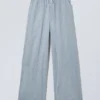 Lässige Hose aus Leinenmischung – Staubblau meliert Lässige Hose aus Leinenmischung – Staubblau meliert