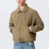 Lässige, kastenförmige Jacke mit Reißverschluss – Beige Lässige, kastenförmige Jacke mit Reißverschluss – Beige