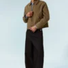 Lässige, kastenförmige Jacke mit Reißverschluss – Beige Lässige, kastenförmige Jacke mit Reißverschluss – Beige