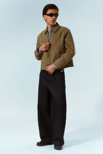 Lässige, kastenförmige Jacke mit Reißverschluss – Beige Lässige, kastenförmige Jacke mit Reißverschluss – Beige
