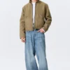 Lässige, kastenförmige Jacke mit Reißverschluss – Beige Lässige, kastenförmige Jacke mit Reißverschluss – Beige