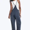 Lässige Latzhose mit geradem Bein – Blau Lässige Latzhose mit geradem Bein – Blau