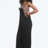 Lässige Latzhose mit geradem Bein – Schwarz Lässige Latzhose mit geradem Bein – Schwarz
