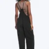 Lässige Latzhose mit geradem Bein – Schwarz Lässige Latzhose mit geradem Bein – Schwarz
