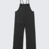 Lässige Latzhose mit geradem Bein – Schwarz Lässige Latzhose mit geradem Bein – Schwarz