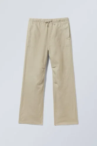Lässige Leinen-Hose – Ecru