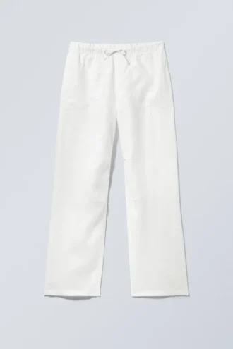 Lässige Leinen-Hose – Staubweiß