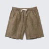 Lässige Leinen-Shorts mit Kordelzug – Dunkelbraun meliert Lässige Leinen-Shorts mit Kordelzug – Dunkelbraun meliert