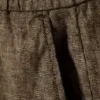 Lässige Leinen-Shorts mit Kordelzug – Dunkelbraun meliert Lässige Leinen-Shorts mit Kordelzug – Dunkelbraun meliert