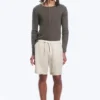 Lässige Leinen-Shorts mit Kordelzug – Ecru Lässige Leinen-Shorts mit Kordelzug – Ecru