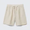 Lässige Leinen-Shorts mit Kordelzug – Ecru Lässige Leinen-Shorts mit Kordelzug – Ecru