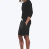 Lässige Leinen-Shorts mit Kordelzug – Schwarz Lässige Leinen-Shorts mit Kordelzug – Schwarz