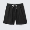 Lässige Leinen-Shorts mit Kordelzug – Schwarz Lässige Leinen-Shorts mit Kordelzug – Schwarz