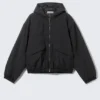 Lässige Nylon-Bomberjacke – Schwarz Lässige Nylon-Bomberjacke – Schwarz