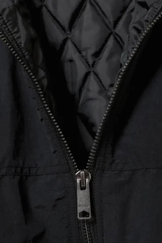 Lässige Nylon-Bomberjacke – Schwarz Lässige Nylon-Bomberjacke – Schwarz