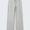 Lässige Pyjamahose – Grau meliert
