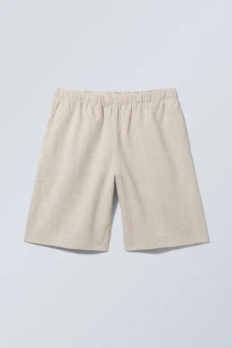 Lässige Shorts aus Leinenmischung – Ecru