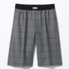 Lässige Shorts mit tiefem Bund zum Hineinschlüpfen – grau kariert Lässige Shorts mit tiefem Bund zum Hineinschlüpfen – grau kariert
