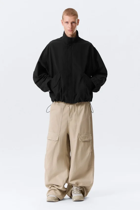 Lässige Sport-Utility-Jacke – Schwarz Lässige Sport-Utility-Jacke – Schwarz
