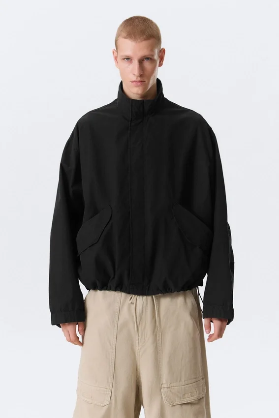 Lässige Sport-Utility-Jacke – Schwarz Lässige Sport-Utility-Jacke – Schwarz