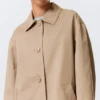 Lässiger einreihiger Car Coat – Beige Lässiger einreihiger Car Coat – Beige