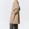 Lässiger einreihiger Car Coat – Beige Lässiger einreihiger Car Coat – Beige
