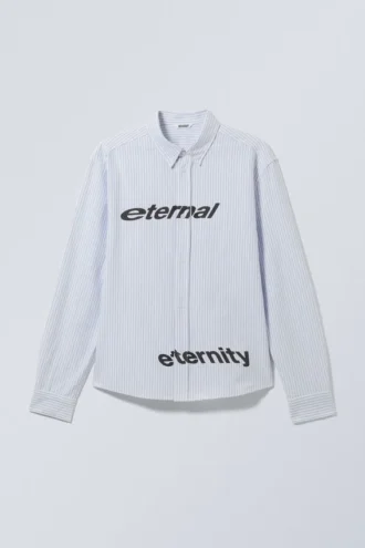 Lässiges Button-Down-Hemd – Gestreift Helllila – Eternal