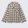 Lässiges Flanell-Pyjama-Hemd – kariert, beige Lässiges Flanell-Pyjama-Hemd – kariert, beige