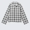 Lässiges Flanell-Pyjama-Hemd – kariert, weiß Lässiges Flanell-Pyjama-Hemd – kariert, weiß