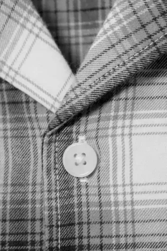 Lässiges Flanell-Pyjama-Hemd – kariert, weiß