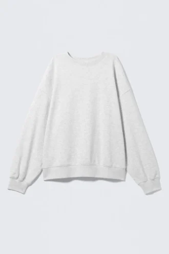 Lässiges Frottee-Sweatshirt – Grau meliert