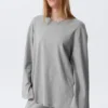 Lässiges Langarm-Jersey-Top – Grau meliert Lässiges Langarm-Jersey-Top – Grau meliert