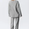 Lässiges Langarm-Jersey-Top – Grau meliert Lässiges Langarm-Jersey-Top – Grau meliert