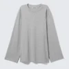 Lässiges Langarm-Jersey-Top – Grau meliert Lässiges Langarm-Jersey-Top – Grau meliert