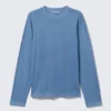 Lässiges Langarm-Pyjama-T-Shirt – Blau Lässiges Langarm-Pyjama-T-Shirt – Blau