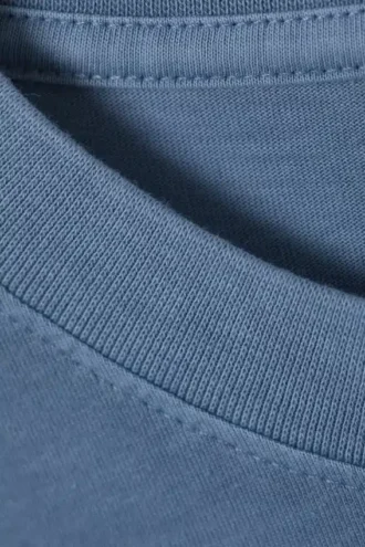Lässiges Langarm-Pyjama-T-Shirt – Blau