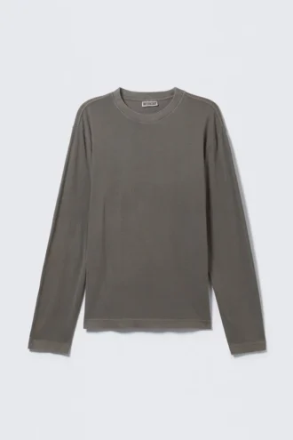 Lässiges Langarm-Pyjama-T-Shirt – Dark Mole