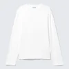 Lässiges Langarm-Pyjama-T-Shirt – Weiß Lässiges Langarm-Pyjama-T-Shirt – Weiß