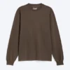 Lässiges Langarm-T-Shirt – Dunkelbraun Lässiges Langarm-T-Shirt – Dunkelbraun