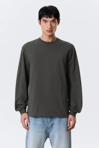Lässiges Langarmshirt – Dunkelgrau