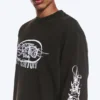 Lässiges Langarmshirt mit Print – Schwarz Lässiges Langarmshirt mit Print – Schwarz
