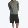 Lässiges Langarmshirt – Staubiges Khaki-Grün Lässiges Langarmshirt – Staubiges Khaki-Grün