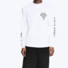 Lässiges, mit Print bedrucktes Langarmshirt – Weiß – Synergy Lässiges, mit Print bedrucktes Langarmshirt – Weiß – Synergy