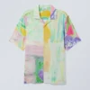 Lässiges Resort-Shirt mit kurzen Ärmeln – bedruckt mit Blumenmotiv
