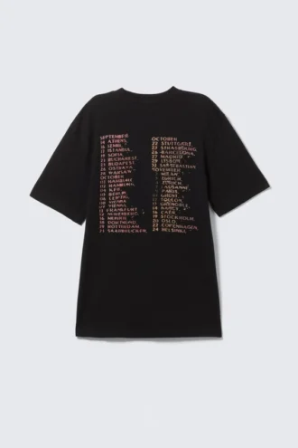 Lässiges T-Shirt mit Print – Schwarz – Dragon Gate