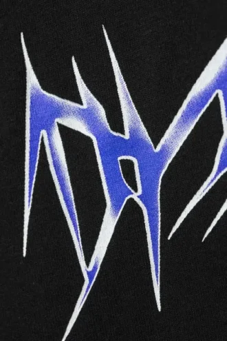 Lässiges T-Shirt mit Print – Schwarz – Wired